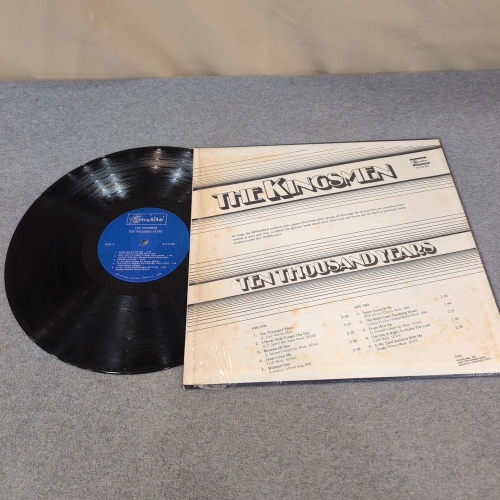 The Kingsmen Ten Thousand Years Vinyl LP Southern Gospel Skylite SLP-6192 Record - Picture 2 of 2